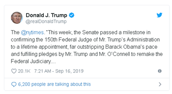 Trump messes up Mitch McConnell’s name in boast-tweet about judges